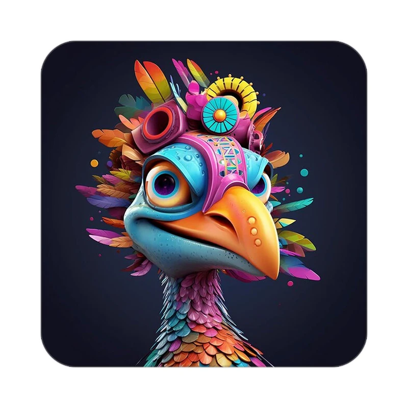 زیر لیوانی کاکتی طرح حیوانات رنگی مدل mp25196