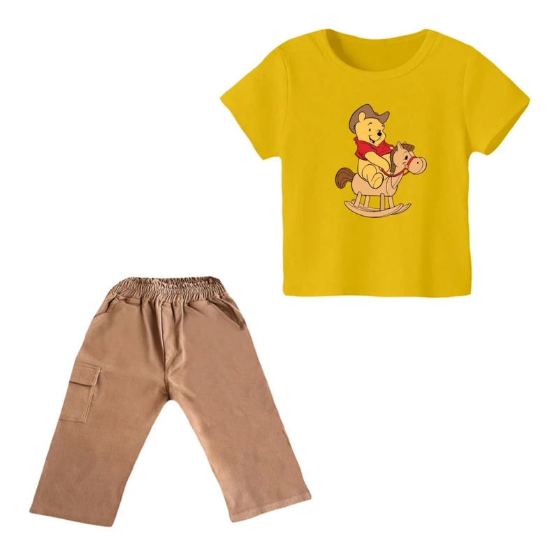 ست تی شرت و شلوارک پسرانه مدل پو کد ۳۷