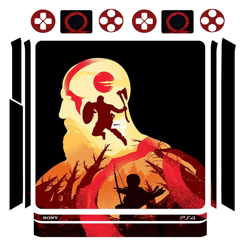  برچسب پلی استیشن 4 اسلیم  توییجین وموییجین مدل god of war 04 مجموعه 14 عددی 