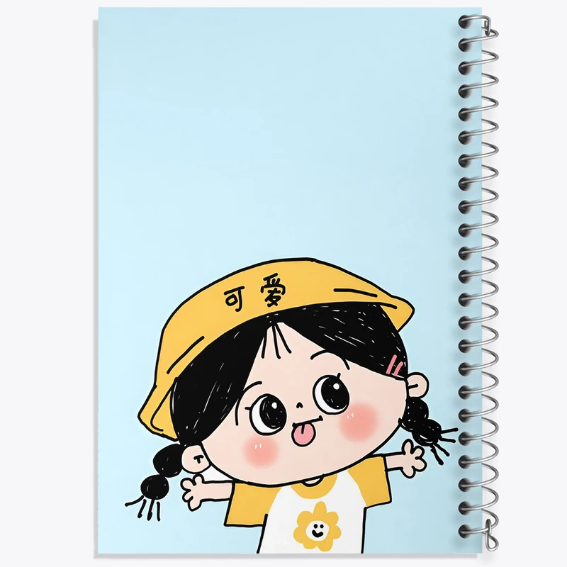 دفتر شطرنجی 50 برگ خندالو طرح دخترانه کیوت کد F5820