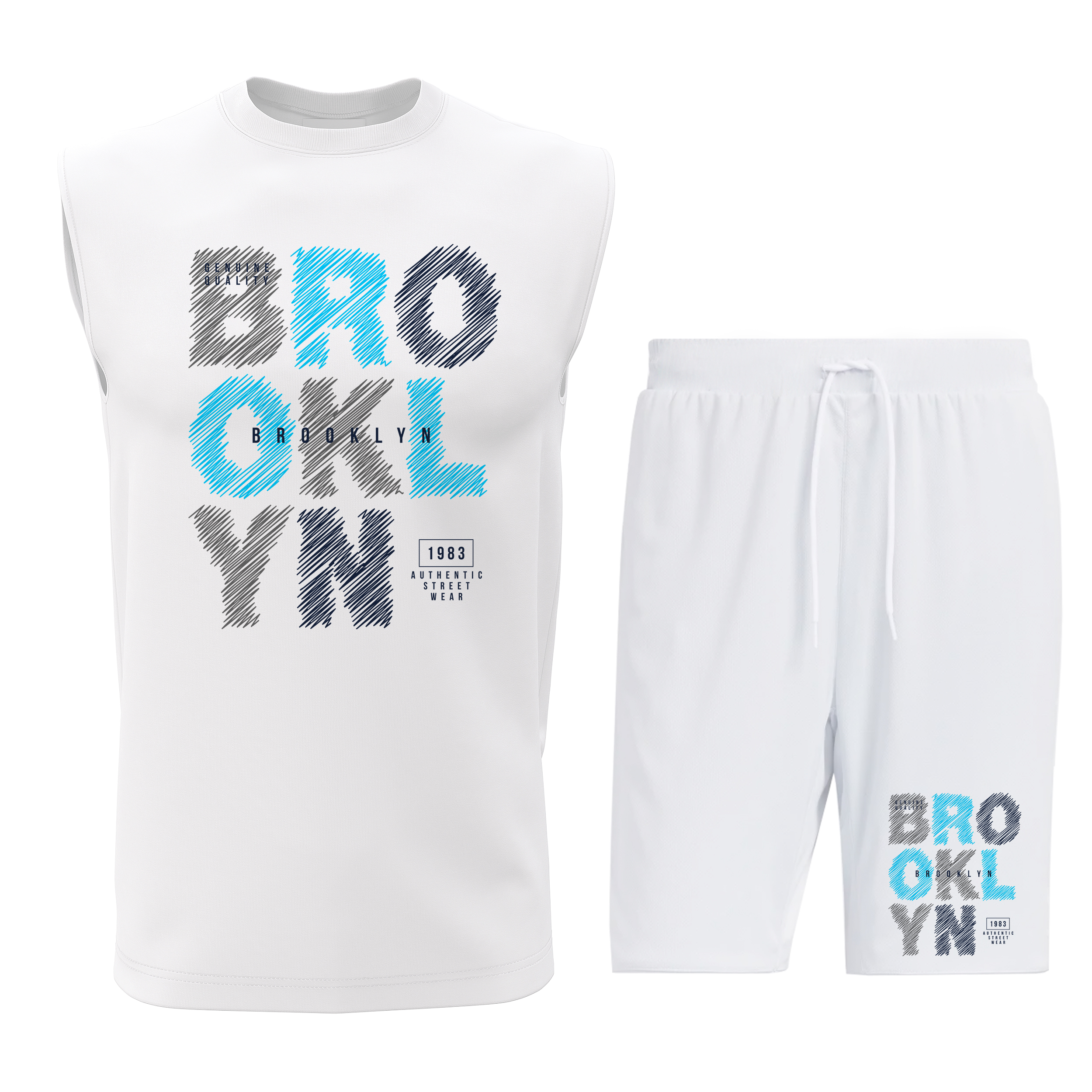 ست تاپ و شلوارک مردانه مدل B057W