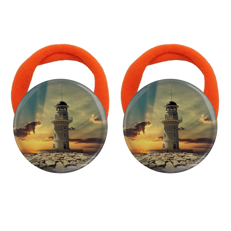 کش مو زنانه مدل جزیره فانوس دریایی و دریا کد 1038 بسته دو عددی