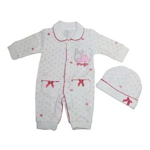 ست سرهمی و کلاه نوزادی مدل پینگو کد 01 رنگ قرمز