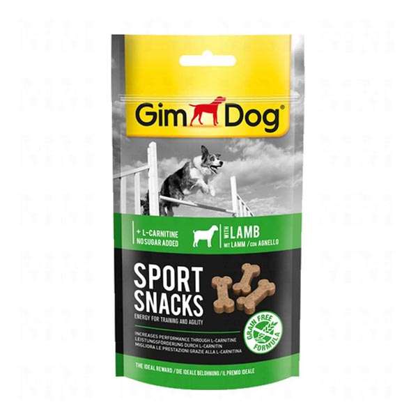تشویقی سگ جیم داگ مدل  sport snacks با طعم گوشت گوسفند وزن 60 گرم