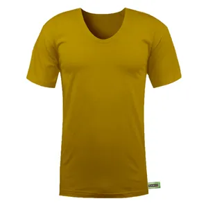 زیرپوش آستین دار مردانه سابد مدل نخی رنگ خردلی