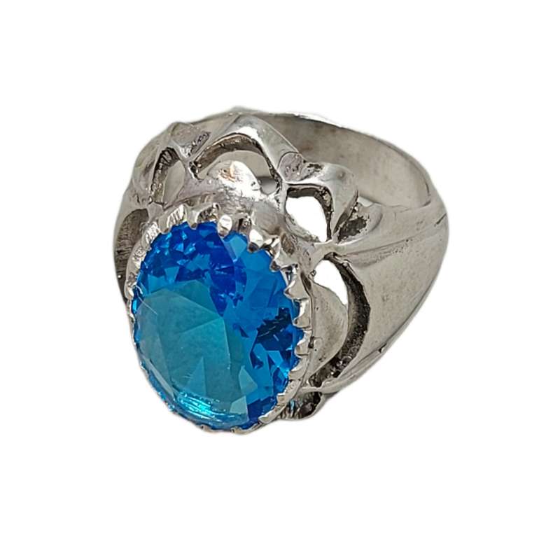 انگشتر نقره مردانه مدل توپاز