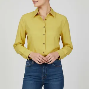 شومیز آستین بلند یقه برگردان زنانه مدل 007