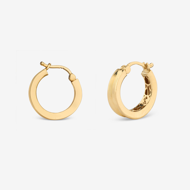 گوشواره حلقه‌ای طلا 18 عیار زنانه گلدم مدل E125023