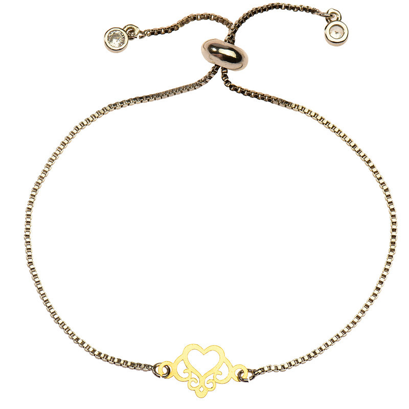 دستبند طلا 18 عیار زنانه الن نار مدل قلب سلطنتي ELN1214