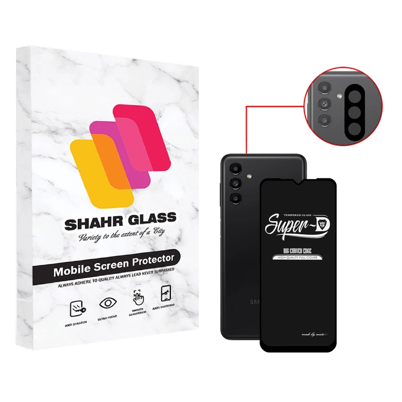 محافظ لنز دوربین شهر گلس مدل 2SFA مناسب برای گوشی موبایل سامسونگ Galaxy A13 5G به همراه محافظ صفحه نمایش