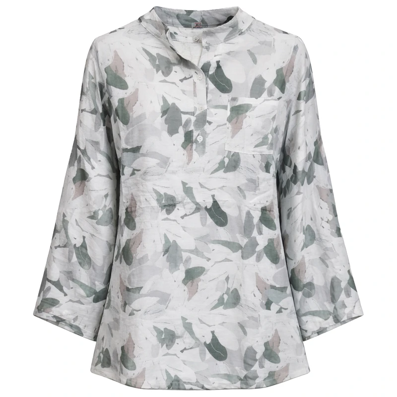 بلوز آستین بلند یقه گرد زنانه مدل گلبرگ کد 1