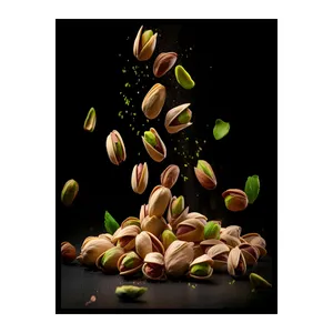 تابلو نوری بکلیت طرح دکوری خشکبار پسته مدل B-bu7529 فریم مشکی
