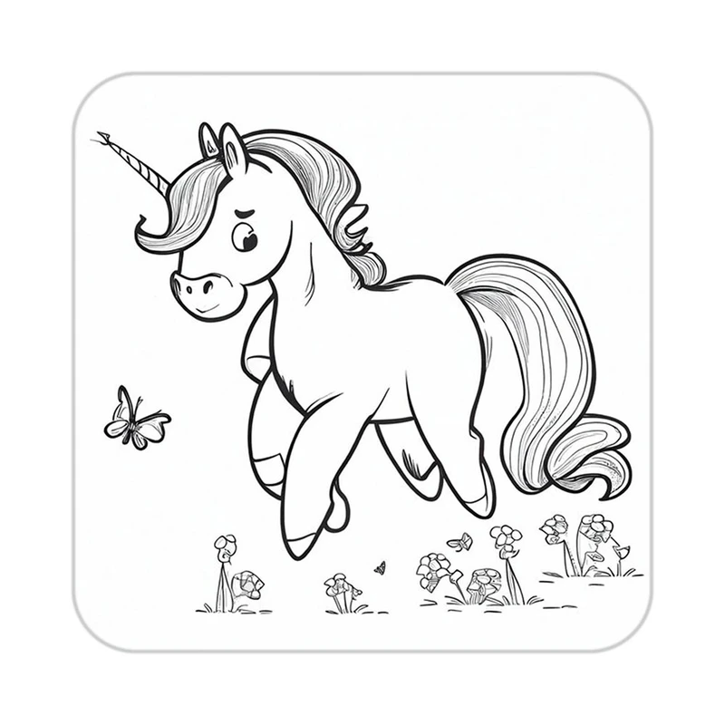 زیر لیوانی کاکتی طرح اسب تک شاخ و یونیکورن مدل mp30452