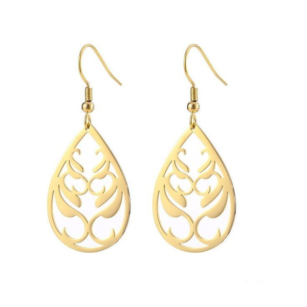 گوشواره طلا 18 عیار زنانه قیراط طرح اشک کد GH3691