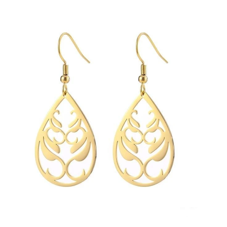 گوشواره طلا 18 عیار زنانه قیراط طرح اشک کد GH3691