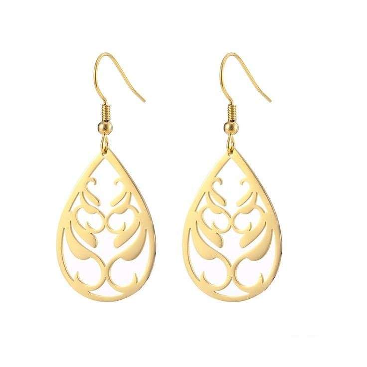 گوشواره طلا 18 عیار زنانه قیراط طرح اشک کد GH3691