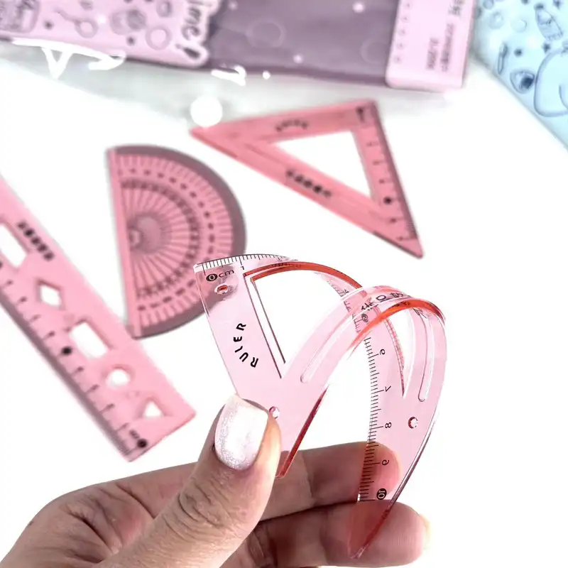 ست خط کش مدل ژله ای کد JL-2006 مجموعه 4 عددی