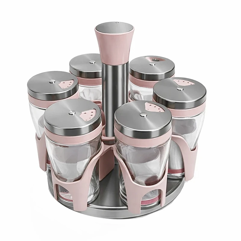 ست جا ادویه 6 پارچه برند کاپریس مدل کریستالی به همراه استند