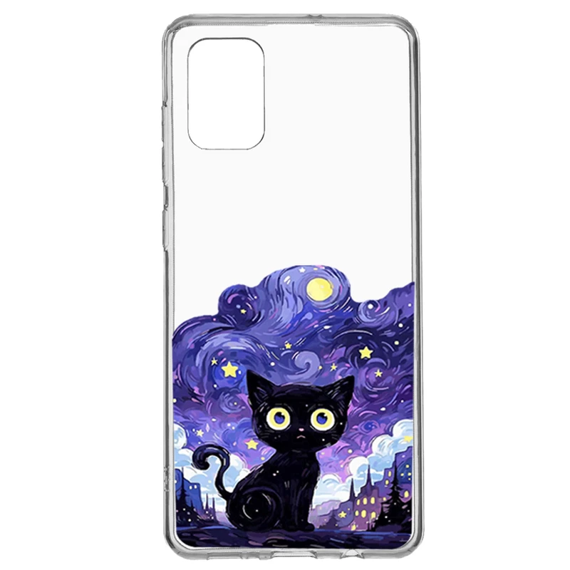 کاور گوشی طرح Purple Cat مناسب برای گوشی موبایل سامسونگ Galaxy A71