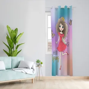  پرده مدل اتاق کودک مخمل پانچی طرح دخترانه کد 1999 سایز 140x280 سانتی متر