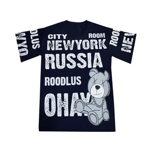 تی شرت لانگ آستین کوتاه زنانه مدل تدی کد 021 رنگ سرمه ای