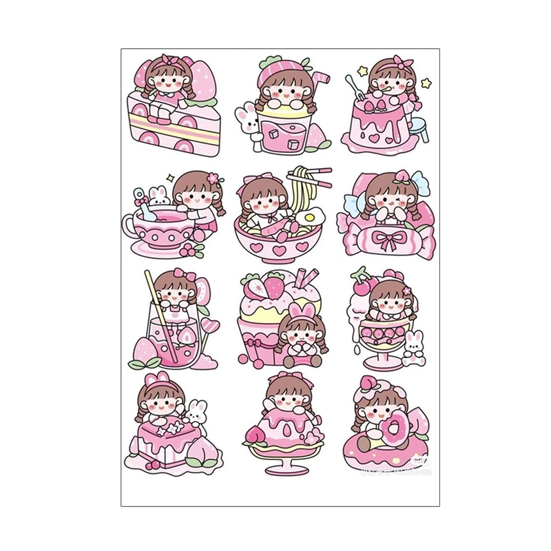 برچسب سهیلا جایروندی مدل برش نخورده طرح اسکرپ بوک دختر وخوراکی