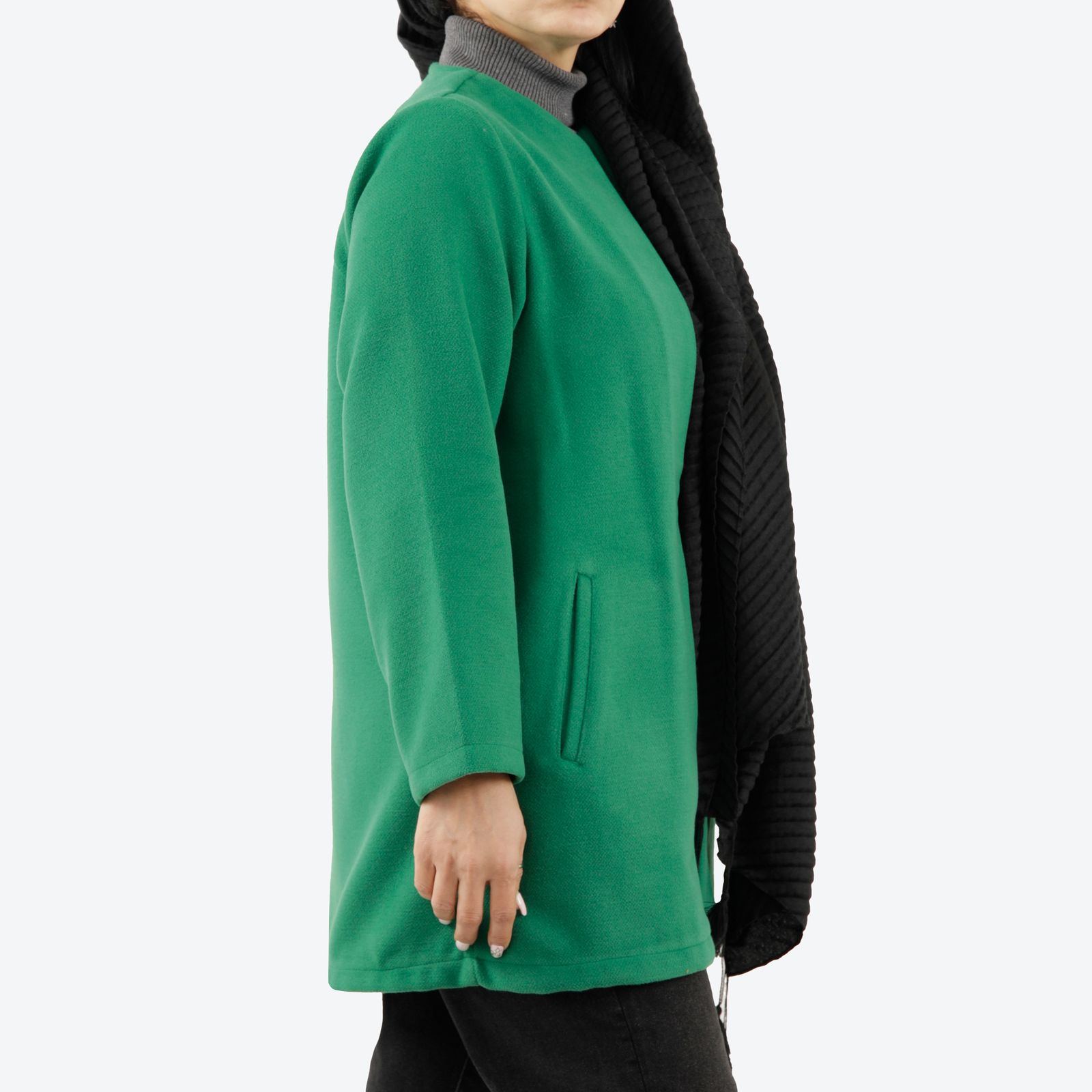 پالتو زنانه پاتن جامه مدل فوتر 129031020196339 رنگ سبز -  - 4