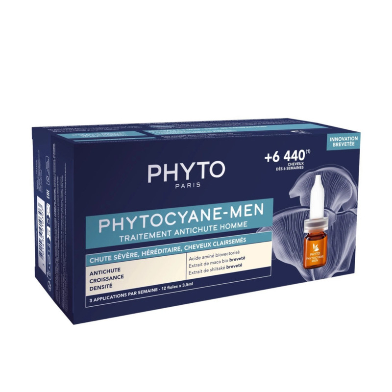محلول ضدریزش مو فیتو مدل phytocyane_men حجم 3.5 میلی لیتر بسته 12 عددی محلول ضدریزش مو فیتو مدل phytocyane_men حجم 3.5 میلی لیتر بسته 12 عددی