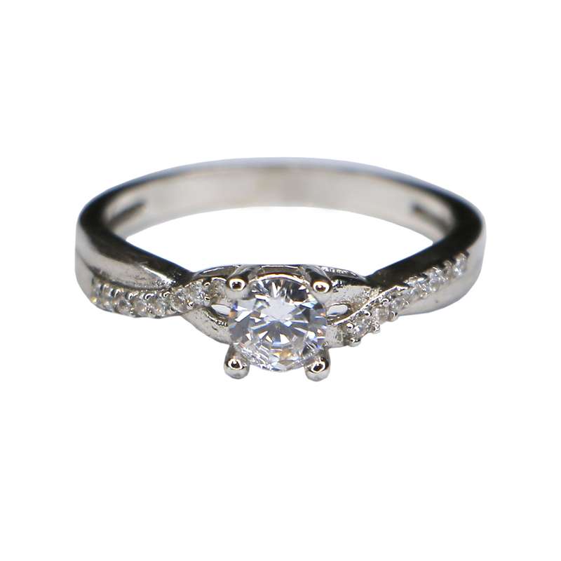 انگشتر نقره زنانه مدل سولیتر کد RS037