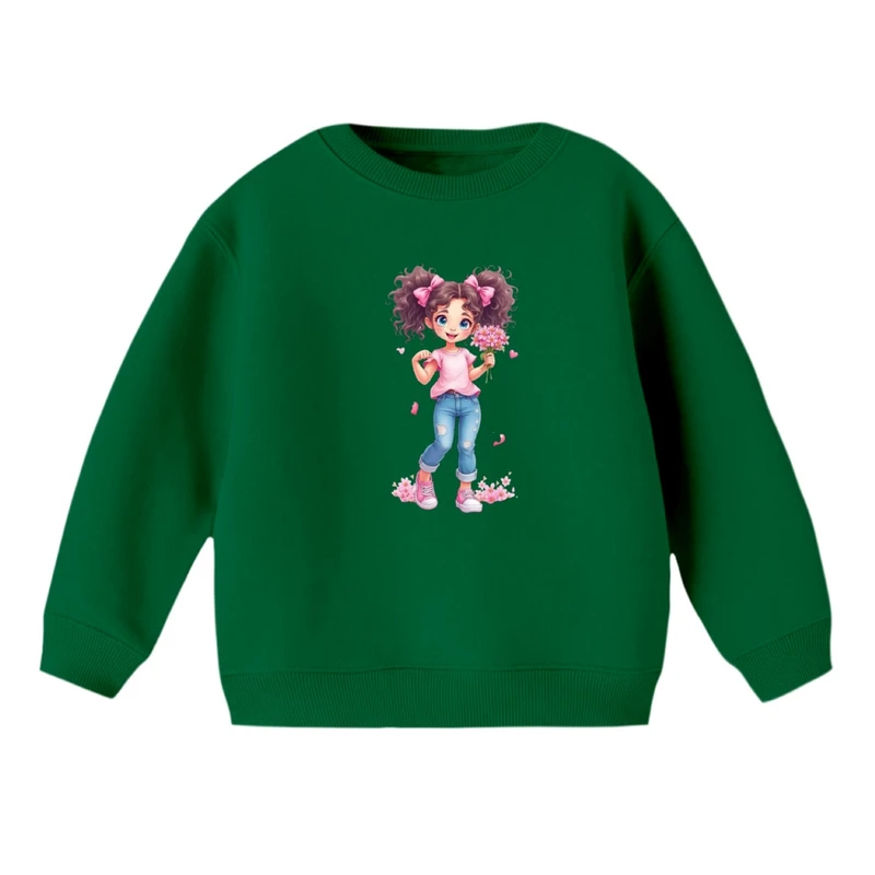 سویشرت بچگانه مدل دخترک و گل 