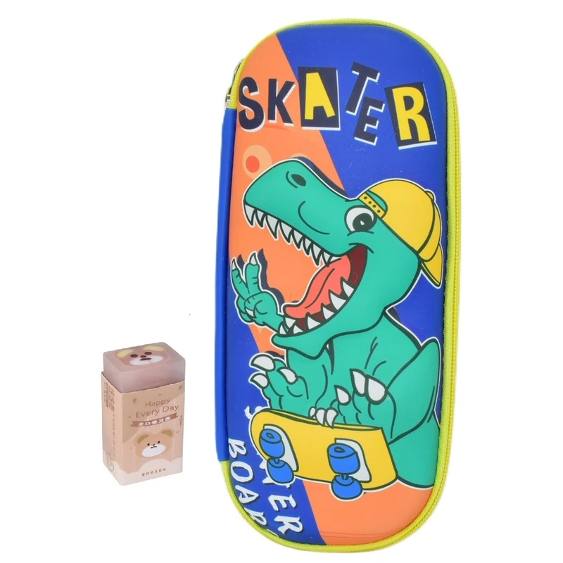 جامدادی مدل RT طرح دایناسور کد 3096 به همراه پاک کن