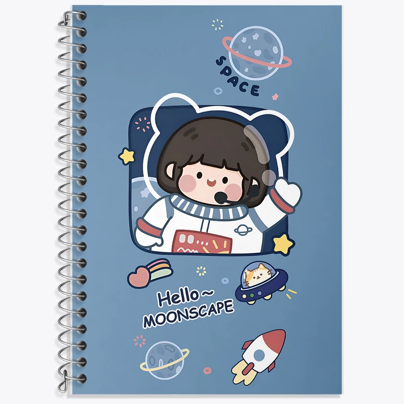 دفتر زبان 50 برگ خندالو مدل دو خط طرح دخترانه کیوت کد N3847