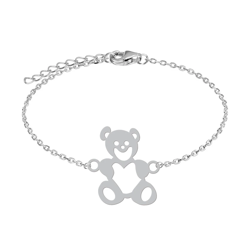 دستبند زنجیری زنانه هایکا طرح خرس تدی کد zd.ha 304