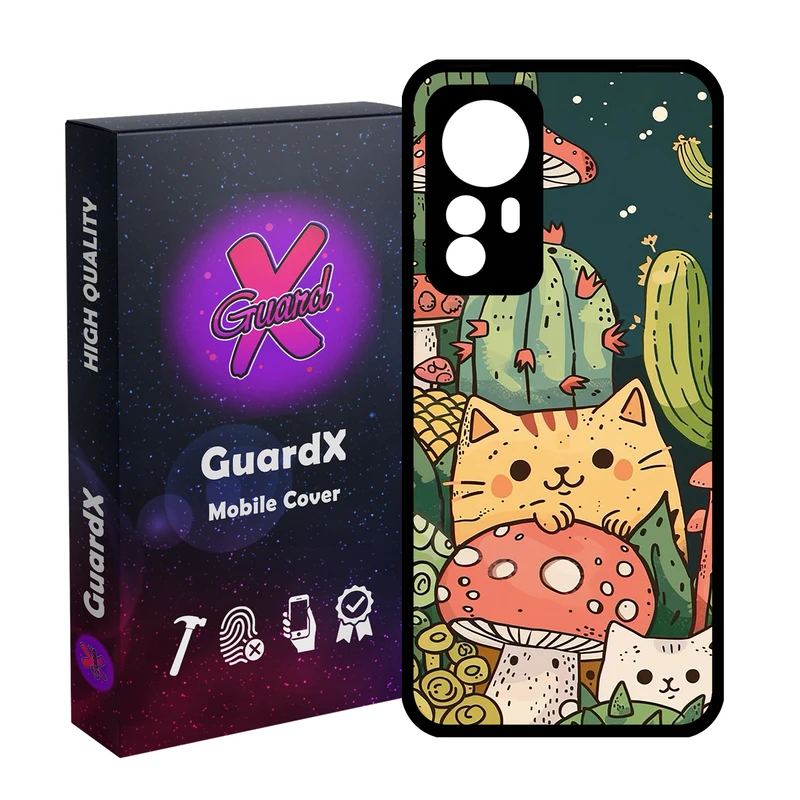 کاور گارد ایکس طرح گربه مدل Glass10782 مناسب برای گوشی موبایل شیائومی Redmi Note 12S