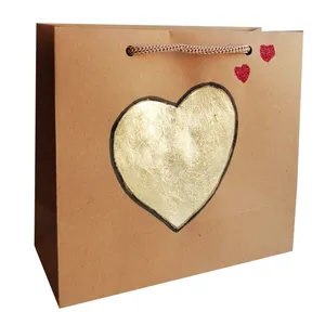 پاکت هدیه مدل قلب ورق طلا