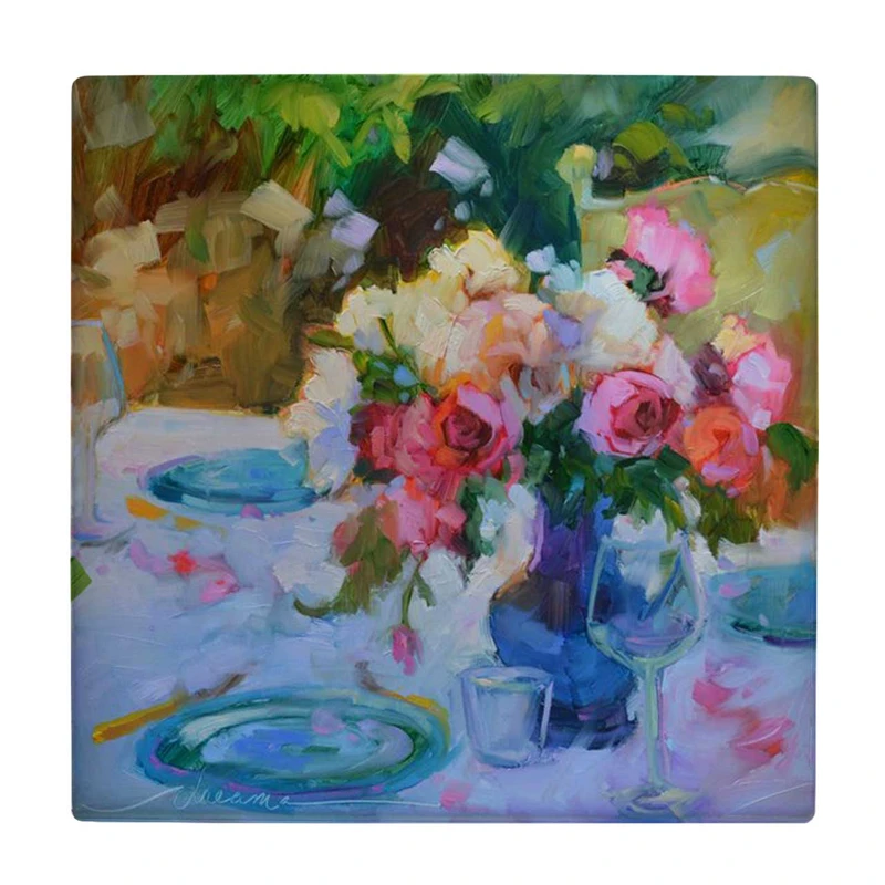  زیر لیوانی  طرح نقاشی گلدان گل کد    5775054_4097