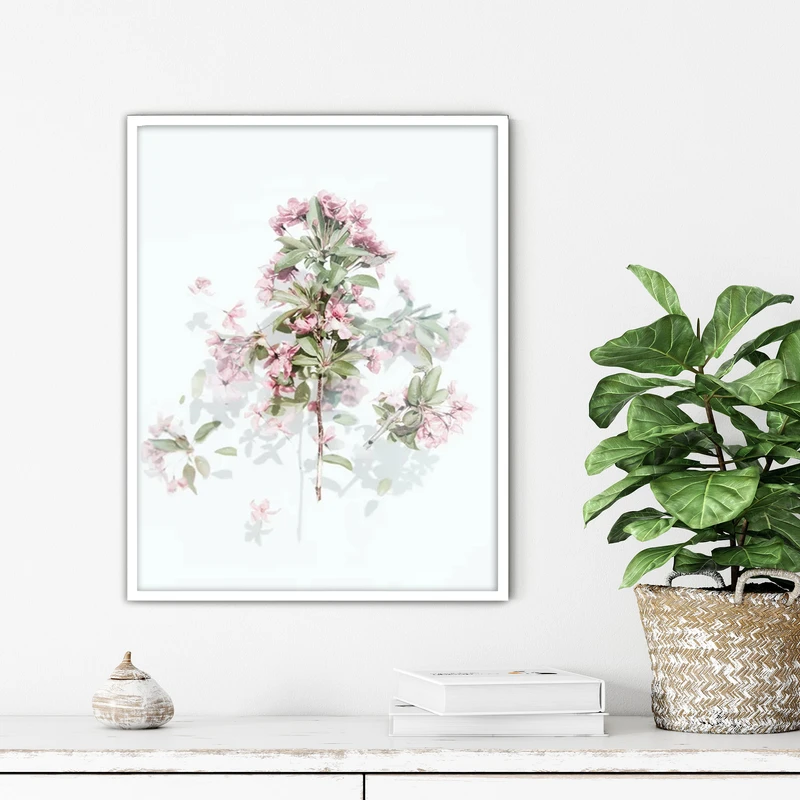 تابلو آتریسا طرح گل مدرن مدل ATFF370 فریم سفید