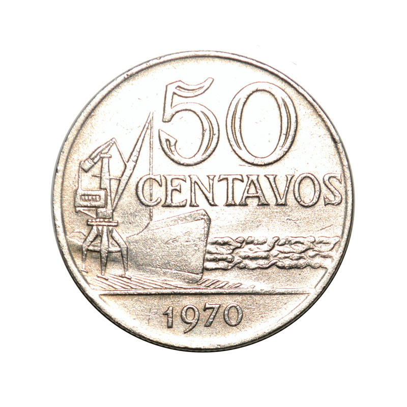 سکه تزیینی طرح کشور برزیل مدل 50 سنتاوو 1970 میلادی