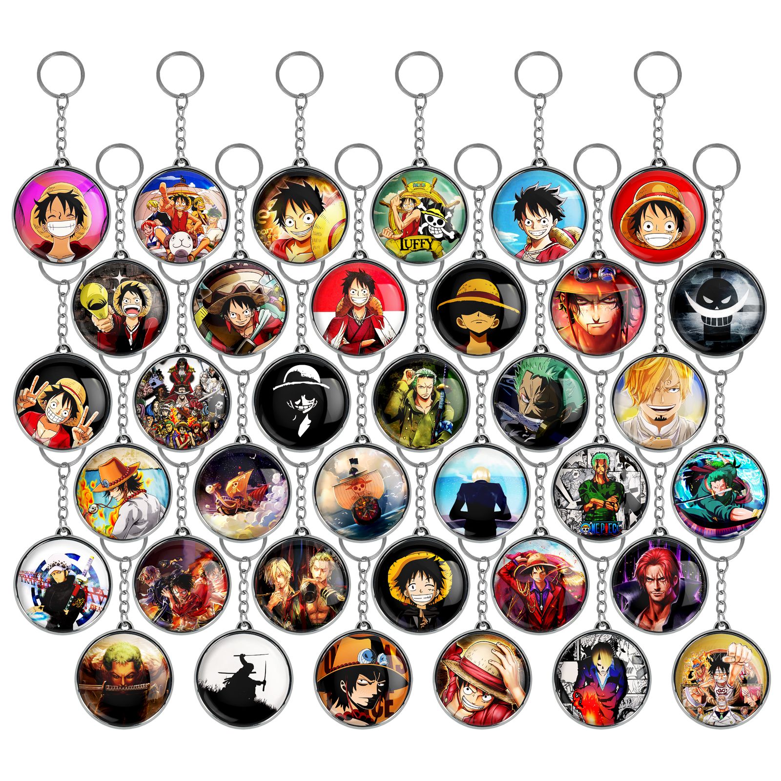جاکلیدی خندالو طرح انیمه وان پیس One Piece مدل دوطرفه کد 83 مجموعه 36 عددی -  - 1