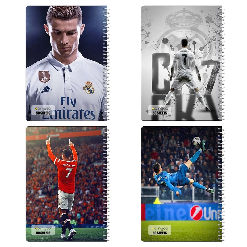 دفتر نقاشي 50 برگ کارنيکا طرح رونالدو Ronaldo کد 57139 مجموعه 4 عددی