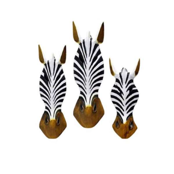 دیوارکوب دنیا دکوری سرمد مدل گورخر مجموعه 3 عددی