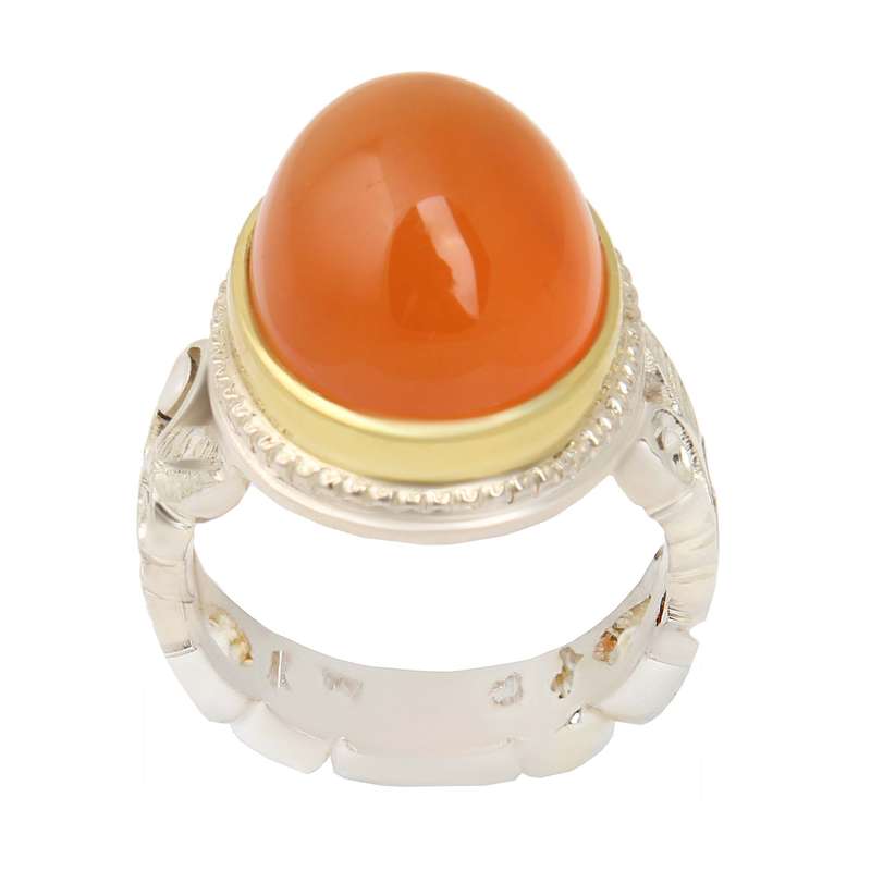 انگشتر نقره مردانه بازرگانی میلادی مدل سنگ عقیق یمانی کهنه کد AM_2326