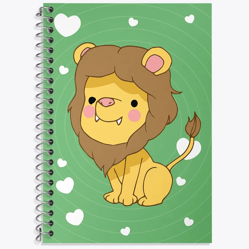 دفتر زبان 50 برگ خندالو مدل دو خط طرح شیر کد N1540