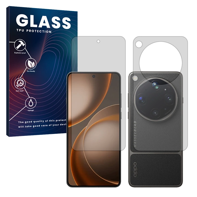محافظ صفحه نمایش مات گلس مدل هیدروژلی مناسب برای گوشی موبایل اوپو Find X9 Ultra به همراه محافظ پشت گوشی