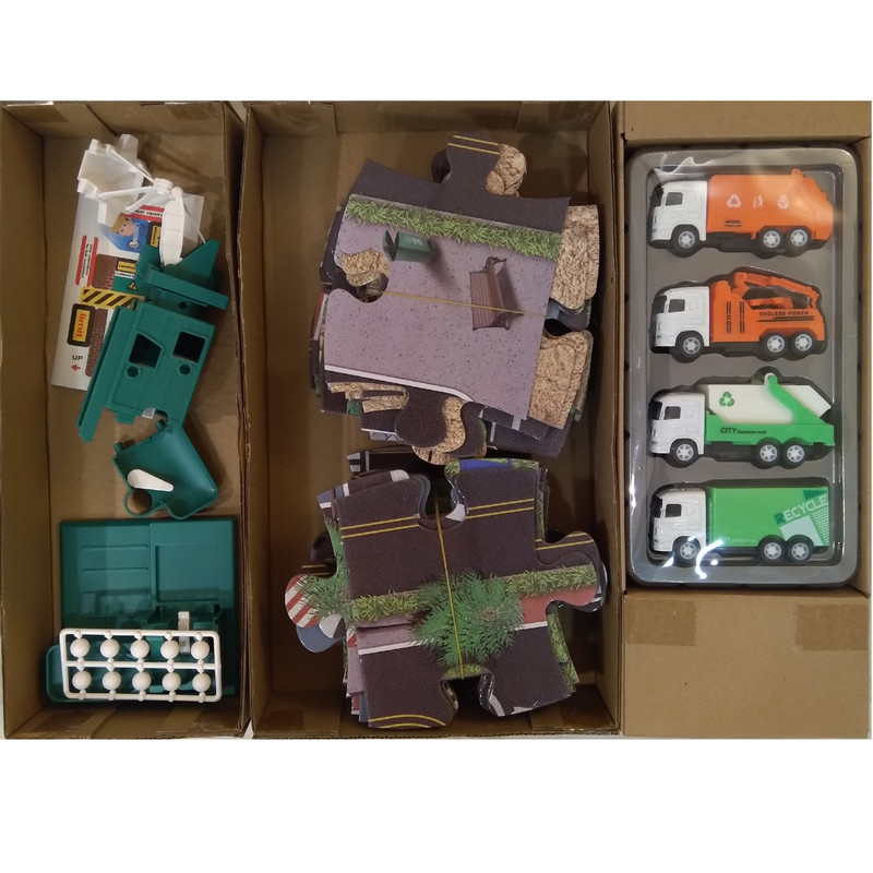 کیت ماشین بازی مدل کامیون و برج مصالح ساختمانی