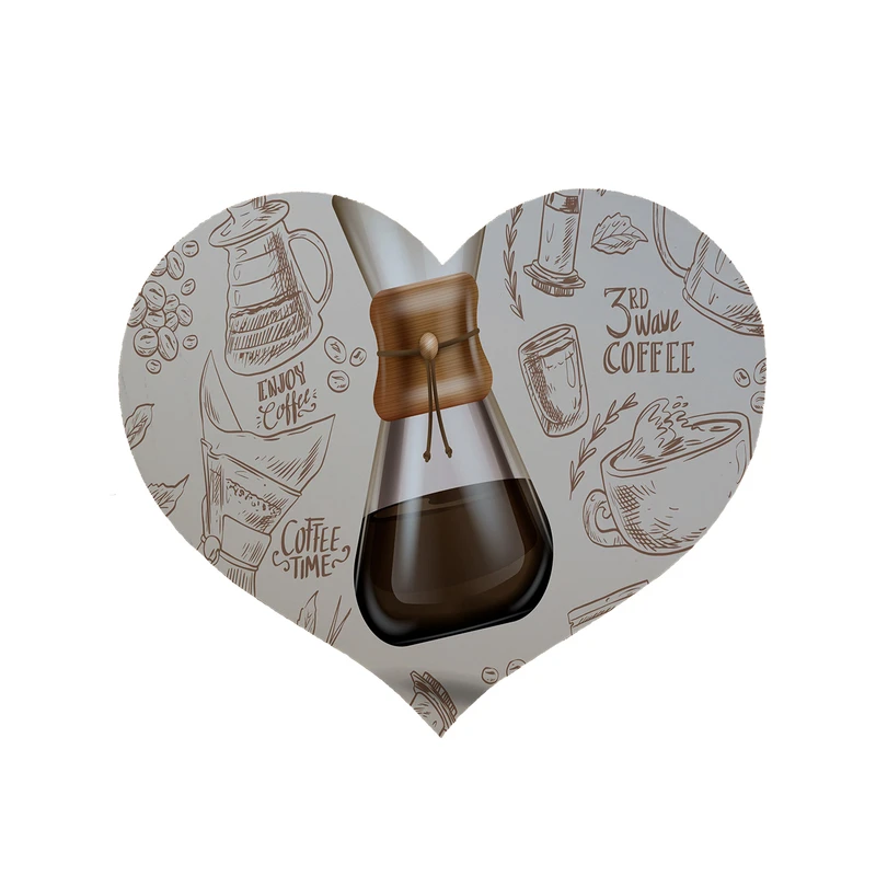 پادری مدل قلب طرح قهوه کد 8461 سایز 90 × 90 سانتی متر