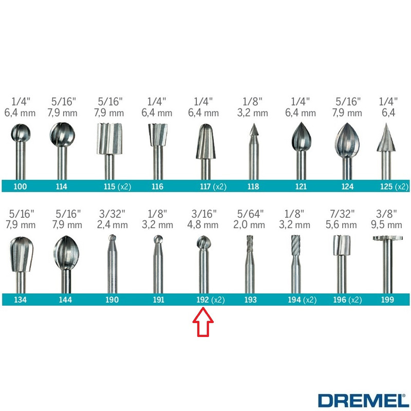 مجموعه 2 عددی سری فرز مینیاتوری درمل مدل 192 مجموعه 2 عددی سری فرز مینیاتوری درمل مدل 192