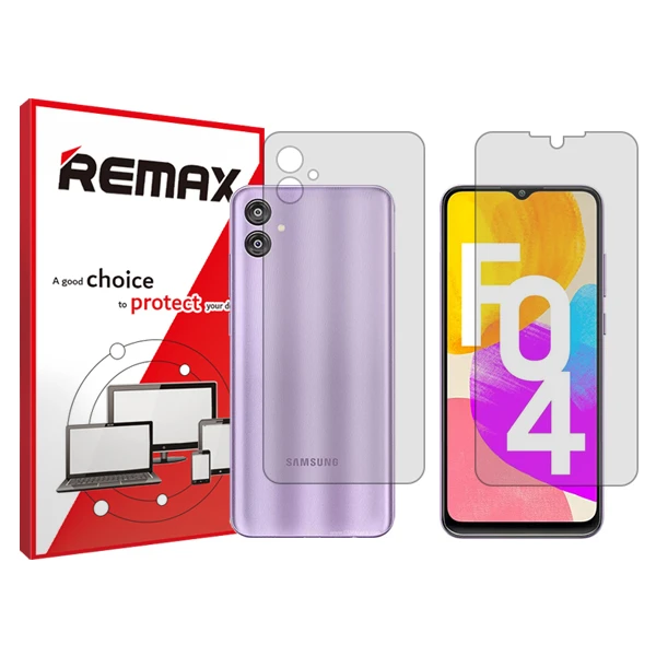 محافظ صفحه نمایش شفاف ریمکس مدل HyGEL مناسب برای گوشی موبایل سامسونگ Galaxy F04  به همراه محافظ پشت گوشی