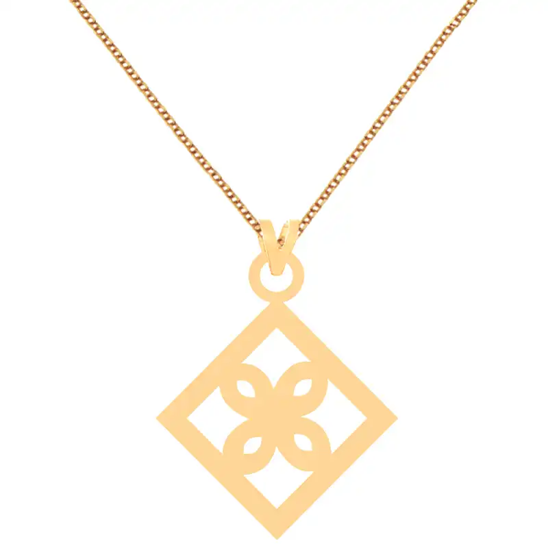 گردنبند طلا 18 عیار زنانه کرابو طرح گلبرگ مدل Kr7713