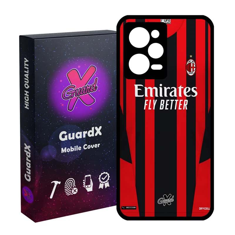 کاور گارد ایکس طرح AC Milan مدل Glass10399 مناسب برای گوشی موبایل شیائومی Redmi Note 12 Pro 5G/Poco X5 Pro 5G/Note 12 Pro Pro speed